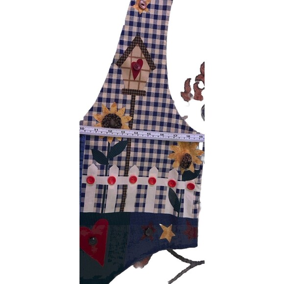 Vintage 90s Gardening Sunflower Handmade Craft Vest Smock Adjustable One Size - Picture 10 of 10
